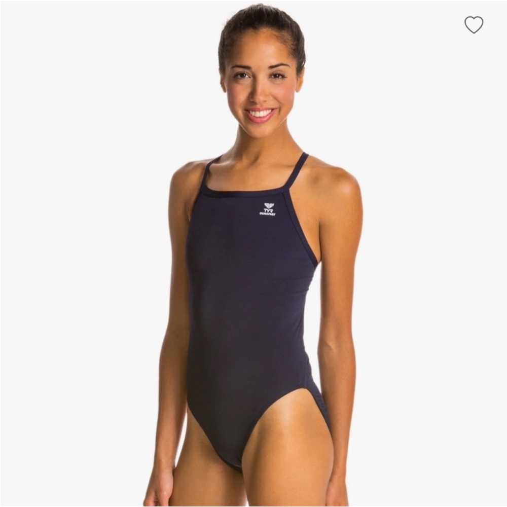 NWT TYR Diamondfit Navy Blue Bathing Suit Size 30